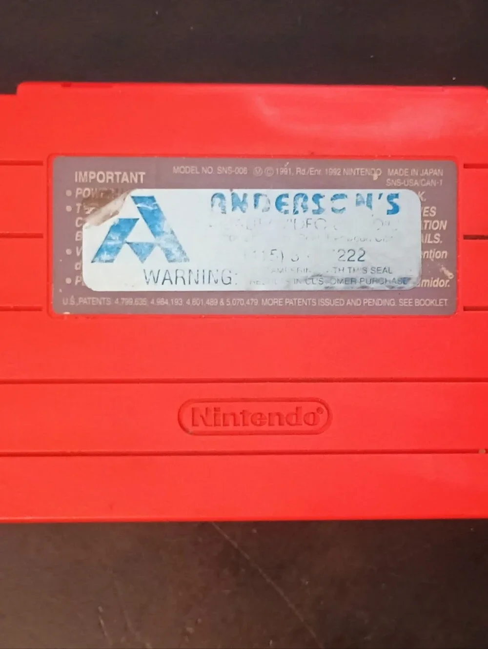 SNES Spider-Man And Venom Maximum Carnage Rare Red Cartridge